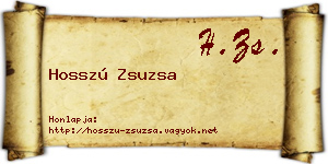 Hosszú Zsuzsa névjegykártya